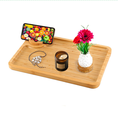 Cuadro para servir bandeja de bambú bandeja de plato rectángulo