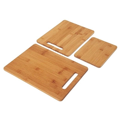 Conjunto de tablero de corte de bambú Conjunto de 3 con agujero de mango de fácil acceso y certificación CE / UE