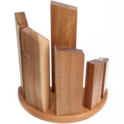 Estante de cocina multifuncional de bambú Bloque de cuchillo magnético semicírculo
