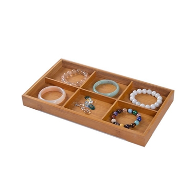 Organizador de cajas de almacenamiento de bambú sostenible para condimento de joyería