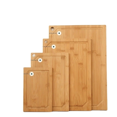 Tabla de corte de bambú gruesa Bloque de carnicero con ranura de jugo a medida 38.1x25.4x1.5cm