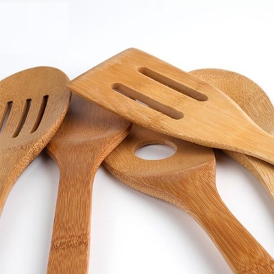 5 piezas de utensilios de cocina orgánicos Spatula de bambú para cocinar OEM