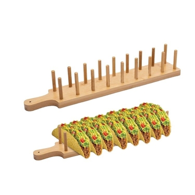 Multifunccional de bambú Burrito Rack 8 cocina ranura Tortilla Stand Comida que sirve la bandeja