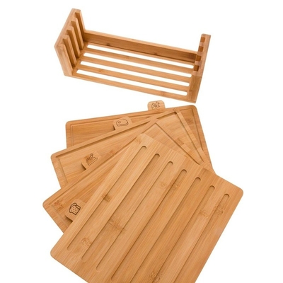 BAMBOO Sublimación de lujo extra grande 4 Pcs Bloque de corte de cocina inteligente