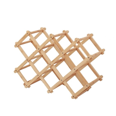 Organice su cocina con este estante plegable de vino de bambú que contiene 10 botellas