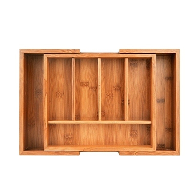 Cuadro de cubiertas de cocina rectangular expandible Cuadro de cubiertas de bambú y plata Certificado CE