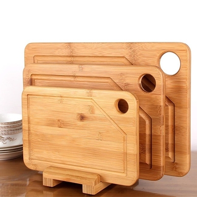 Tabla de corte de madera con ranura de jugo 300x250x10mm Rectángulo