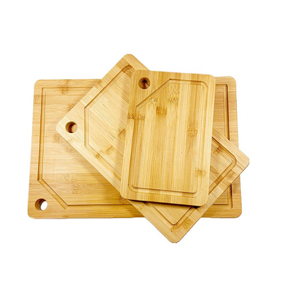 Conjunto de tableros de corte de bambú de alta durabilidad y sostenibilidad con soporte L 45X30X1.9CM