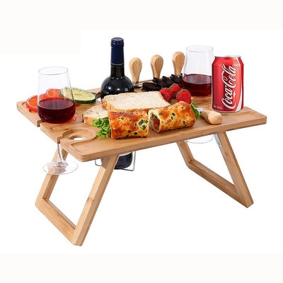 Tabla de bandeja plegable de bambú grabado al aire libre para mesa de picnic