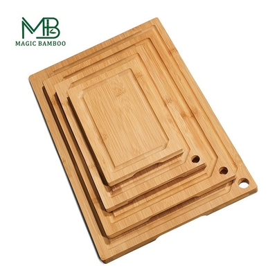 Tabla de corte china de bambú sostenible con marca de clasificación para crudo y cocido
