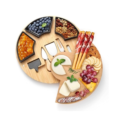 Tabla de corte de cocina OEM bandeja para servir queso de bambú madera de acacia