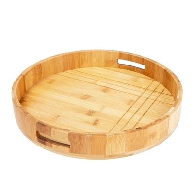 bandeja circular de bambú redonda personalizada para decoración de la cocina y el salón