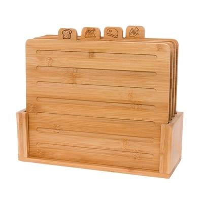 Tabla de cortar de bambú sólido y cuadrada ecológica con soporte para cocina sostenible