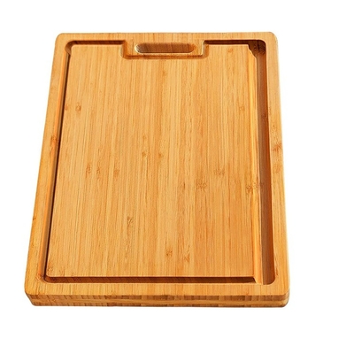 43.7x32x1.5cm Tabla de corte de panel grande de bambú con ranura de jugo sencilla y sostenible