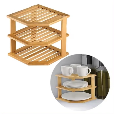 Organizador de placas de bambú multifuncional para cocinas y baños