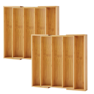Conveniente organizador de cajones de bambú para artículos del hogar Almacenamiento 35.6 x 27.9 x 6.4 cm