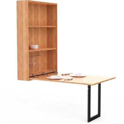 Cabinet de almacenamiento de bambú de madera maciza montado en la pared