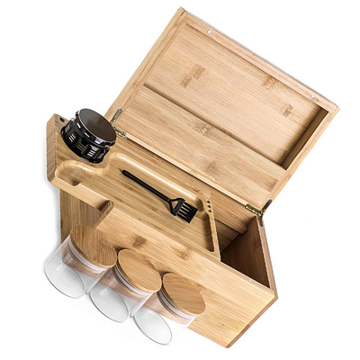Conjunto de cajas de almacenamiento con certificado CE / UE, bandeja rodante para molinillo de hierbas, caja de almacenamiento de bambú