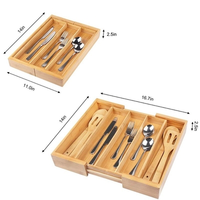 Caja de almacenamiento multifuncional de 5 redes de estilo bambú para PC para vajilla 35.6 x 27.9 x 6.4 cm