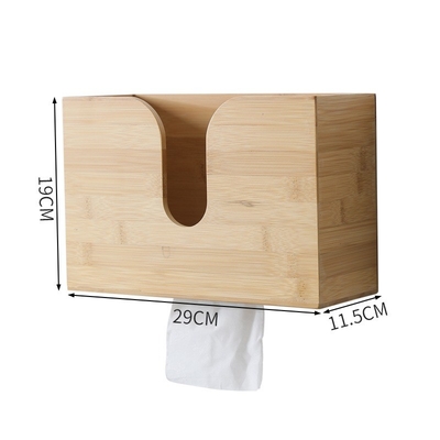 Cuenta de la pared de la cocina de la caja de papel transparente de toalla de servilleta en color de bambú natural