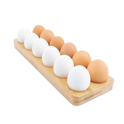 bandeja de huevo de bambú para mostrador o refrigerador forma rectangular ideal para batido de leche