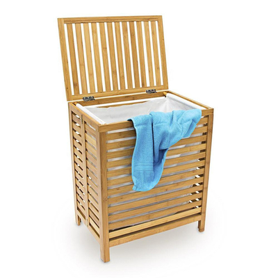 Ahorro de espacio Baño Cesta de almacenamiento Bolsa de ropa 100% Bambú