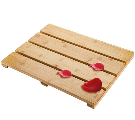 Patrón rayado Madera de bambú Mat de ducha antideslizante 39.88 X 26.17 X 3.05CM para el baño