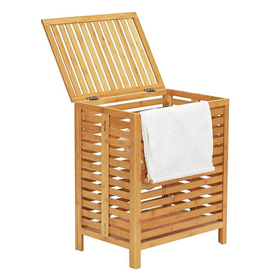 Organizador de baño de lona Cesta de balde de bambú Cisterna para ropa