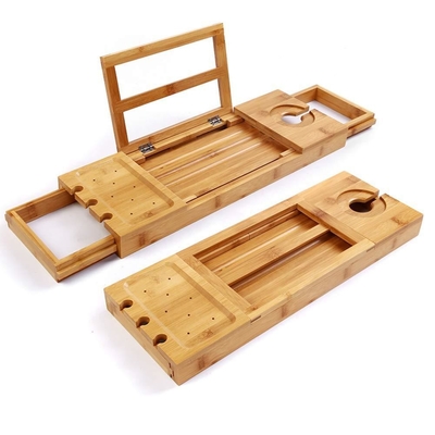 Cubo de baño moderno de bambú Caddy Cubo de baño extensible