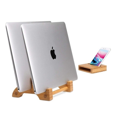 Muebles de oficina de bambú natural para computadoras portátiles ajustables