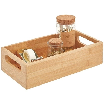 Maximice el espacio de su gabinete de la despensa con el organizador de cajones de contenedores de bambú Carga 5-10kg 43x30.5x5cm