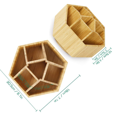 Eco-amigable 18x20.5x12.5 Copo de lápiz de bambú Organizador de papelería para escritorio