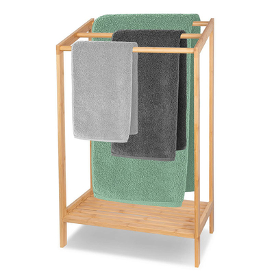 Color personalizado de 3 niveles de soporte de toallas de bambú independiente para el baño