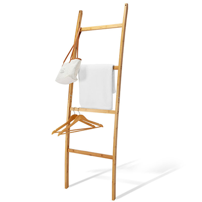 Mejorar su baño y sala de estar con una escalera de toallas de bambú de 6 pies Cuatro capas