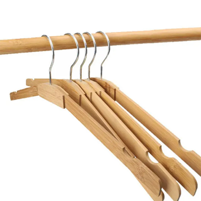 10 colgantes de bambú con ganchos giratorios de 360 grados y ranuras de hombro 44x21,5x2cm