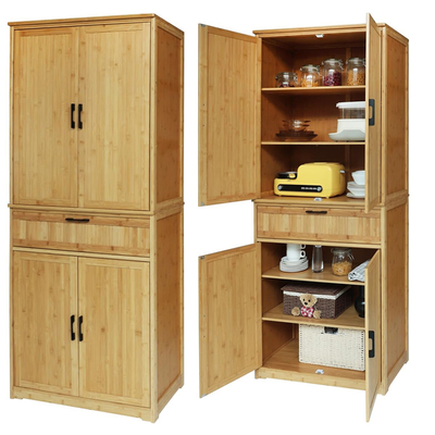 Certificados por CE gabinetes de cocina de bambú sostenible despensa con cajón
