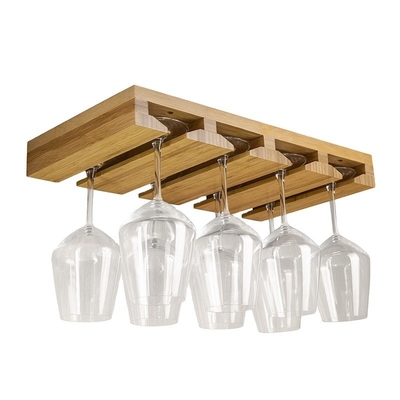 BAMBOO Casa Bar Montaje de pared de vidrio de vino Cubierta colgante de copa colgador copa Estante de la caja