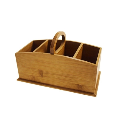 Diseño funcional Organizador de archivos de escritorio multifuncional de bambú con portapluma Caddy de almacenamiento