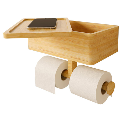 3 en 1 bastidor de baño de bambú montaje de pared portapapeles de baño OEM