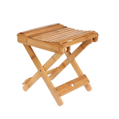 Diseño moderno Niños adultos taburete plegable portátil hecha de bambú natural para exteriores