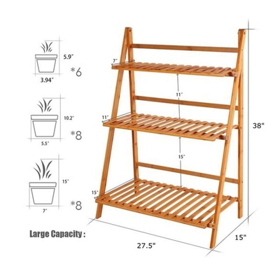 Organizar con estilo moderno de bambú plegable de almacenamiento de pared de secado para zapatos y plantas