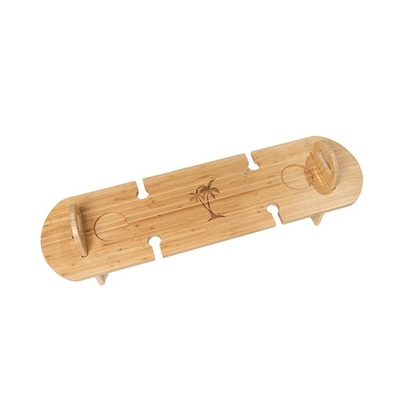 Mesa de picnic exterior portátil de bambú para el vino
