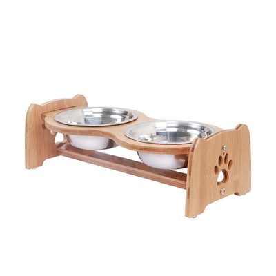 Cuello cervical de bambú PET de alimentación personalizada para perros gatos 13x19.5x40.6cm