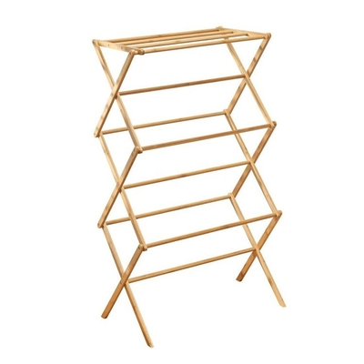 Estante de secado de bambú vertical plegable y versátil de almacenamiento