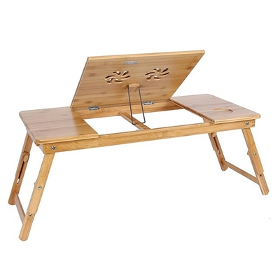 Plegable ajustable de bambú Stand de escritorio de computadora portátil de madera sostenible Custom
