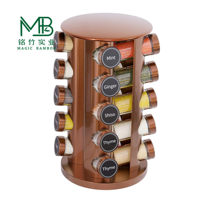 Por mayor 360 ° Rotativo de bambú botella de especias de almacenamiento para la cocina del hotel