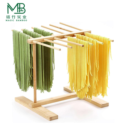 Estante de secado de pasta de bambú con barra de transferencia para restaurantes