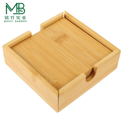 Set de montañas rusas de bambú natural con caja de almacenamiento para tazas tazas platos