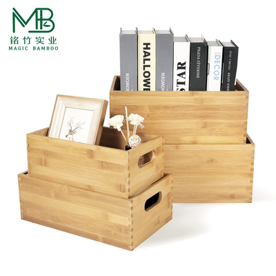 Caja de almacenamiento grande de bambú para cocina, para cajones, armarios y encimeras